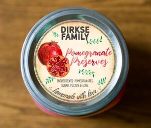 Custom Pomegranate Jelly Labels