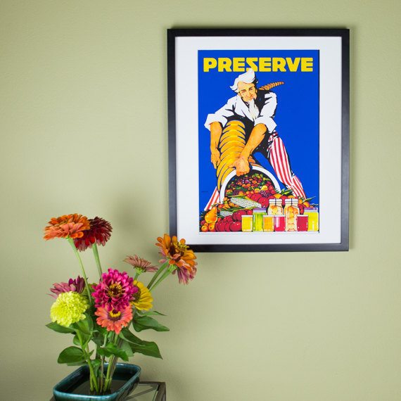 Preserve Poster - Uncle Sam with a Cornucopia of fresh Produce