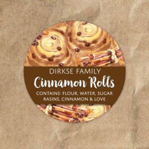 Customized Bakery Labels – Cinnamon Rolls, Watercolor Style
