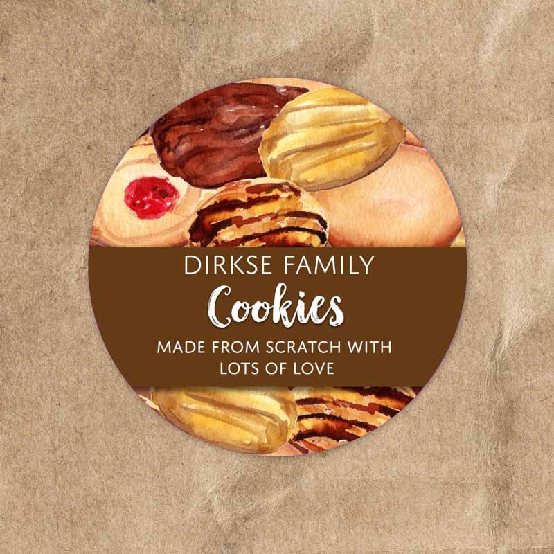 Customized Label – Homemade Cookies, Watercolor Custom Bakery Labels