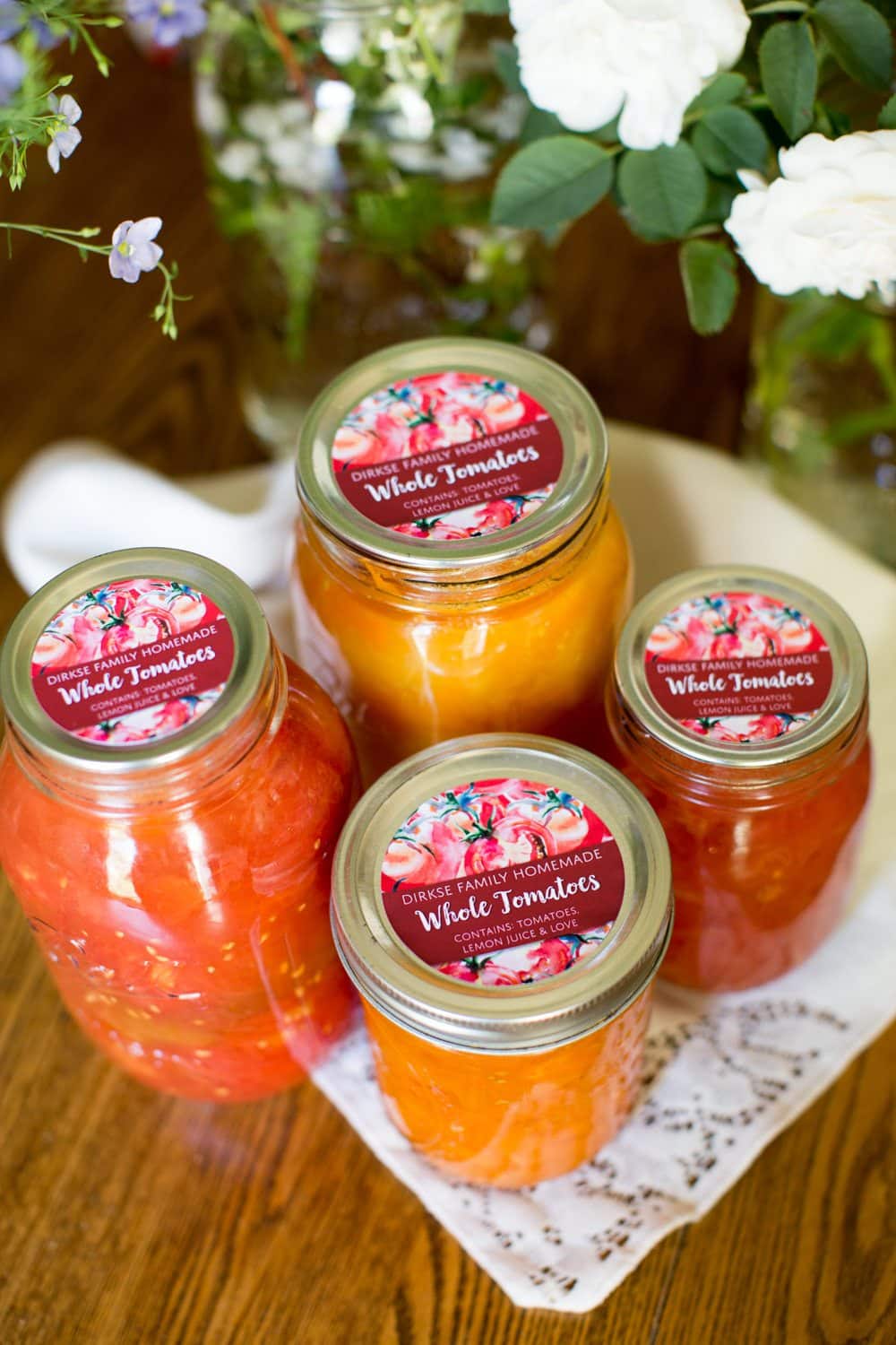 Customized Watercolor Tomato Canning Labels