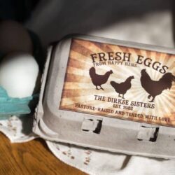 Half Dozen Rooster Sunrise Egg Carton Label