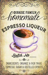 Coffee Liqueur Customizable Label – Vintage Background