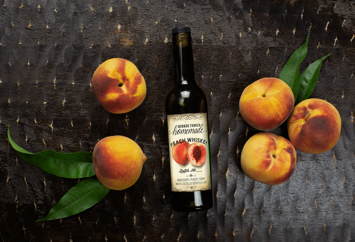 Peach Whiskey, Liqueur Customizable Label – Vintage Style