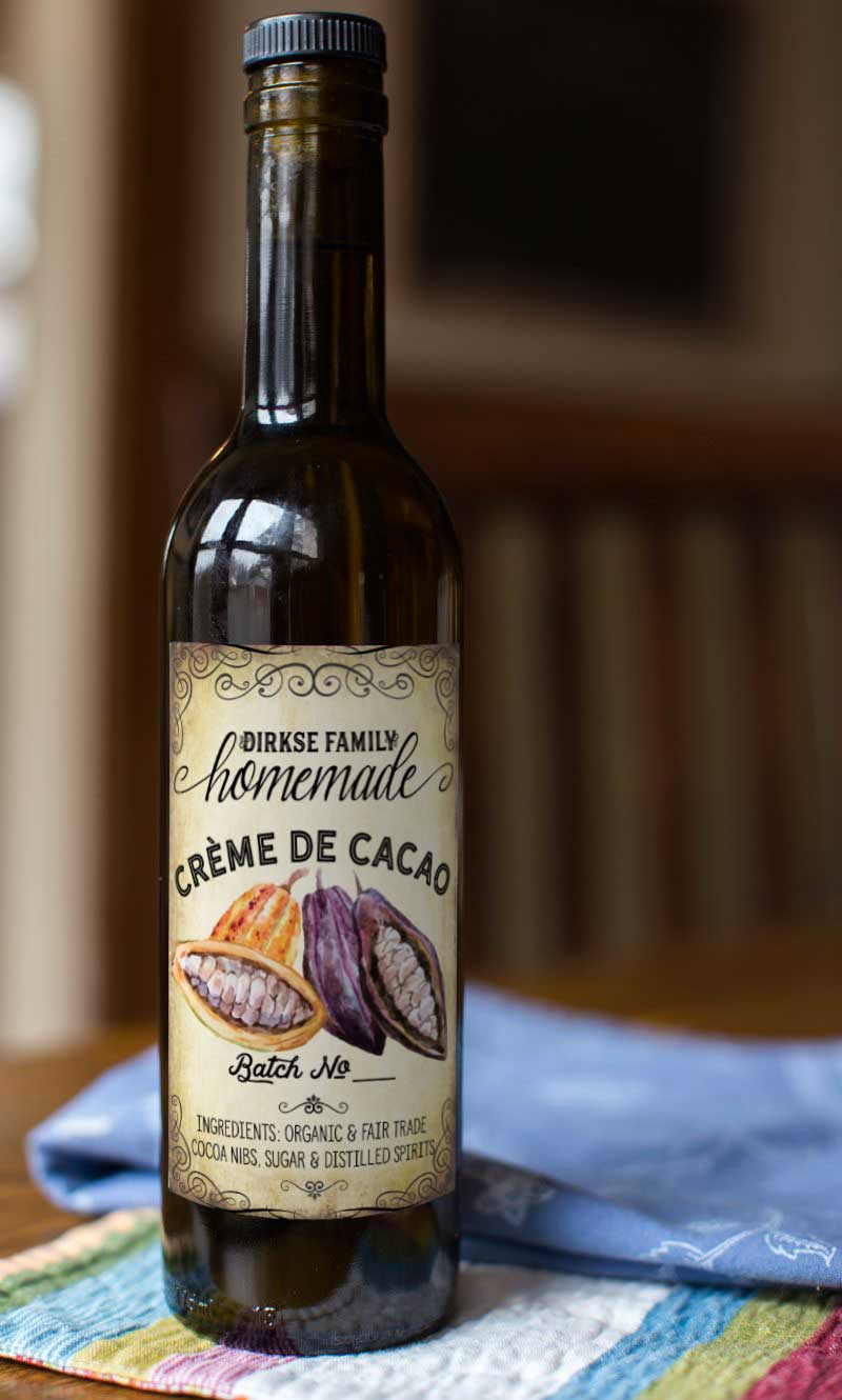 Chocolate Liqueur Label – Creme de Cacao – Vintage Background