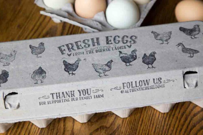 Egg Carton Stamps Heritage Breed Hens