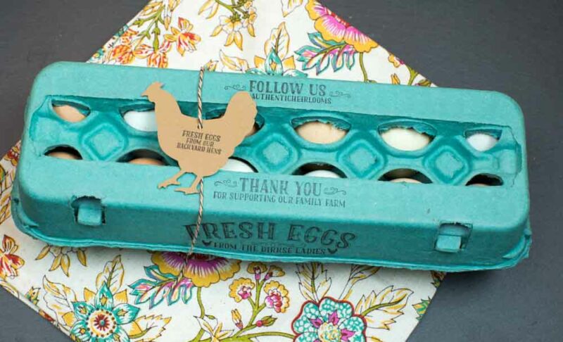 Fresh Eggs Backyard Hens Egg Carton Stamp