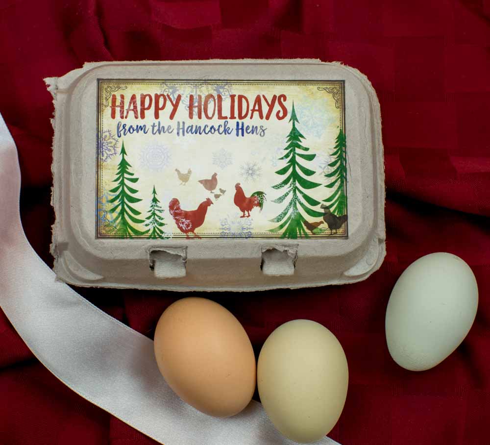 Happy Holidays Egg Carton Label Watercolor