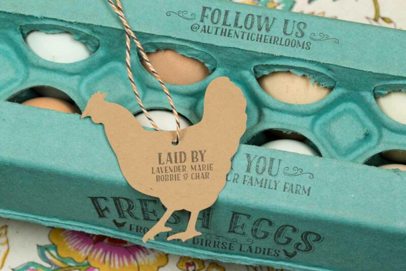 Laid By Stamp with Customizable Hen Names