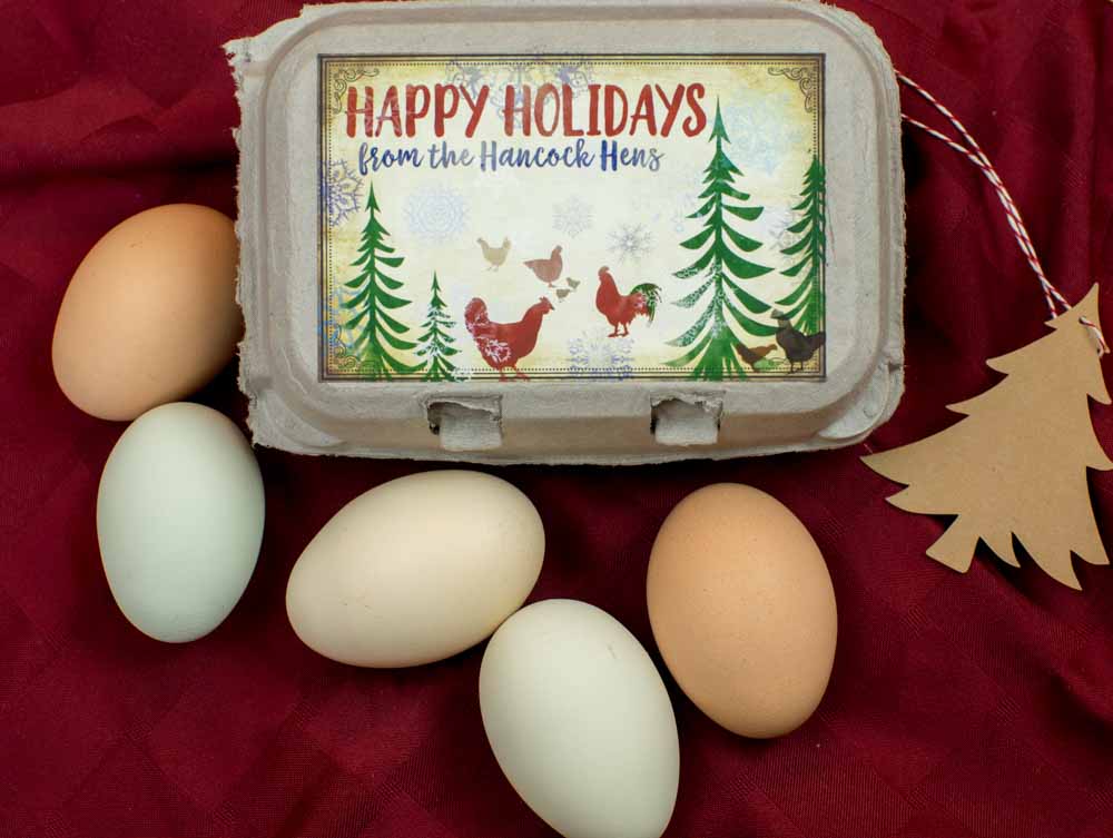 Merry Christmas Egg Carton Label Watercolor