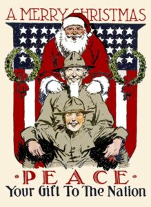 Vintage Christmas Greeting Card - A merry Christmas - Peace, Your Gift to the Nation