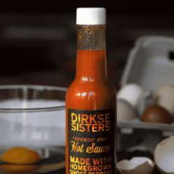 Customizable Hot Sauce Label black with Flames