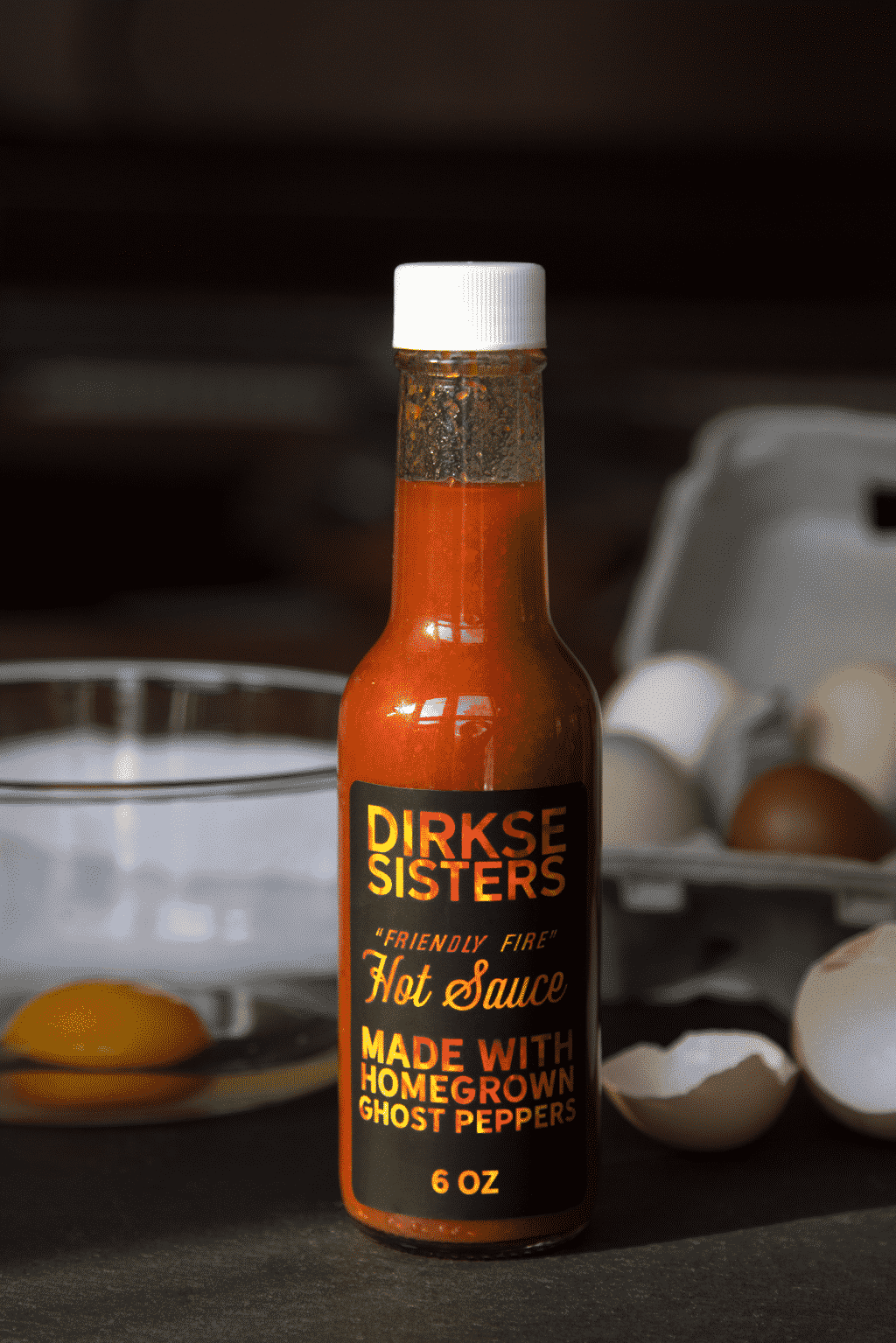 Customizable Hot Sauce Label black with Flames 
