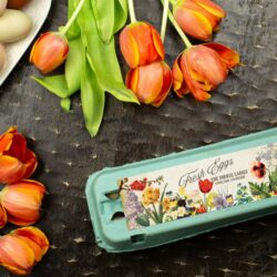 Spring Flowers Egg Carton Labels - Customizable - One Dozen