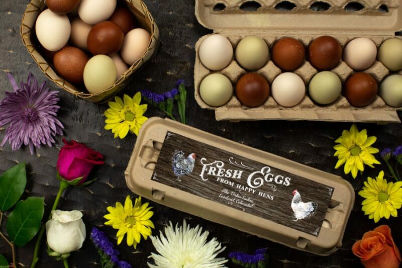 Wood Grain Egg Carton Labels - Customizable - One Dozen