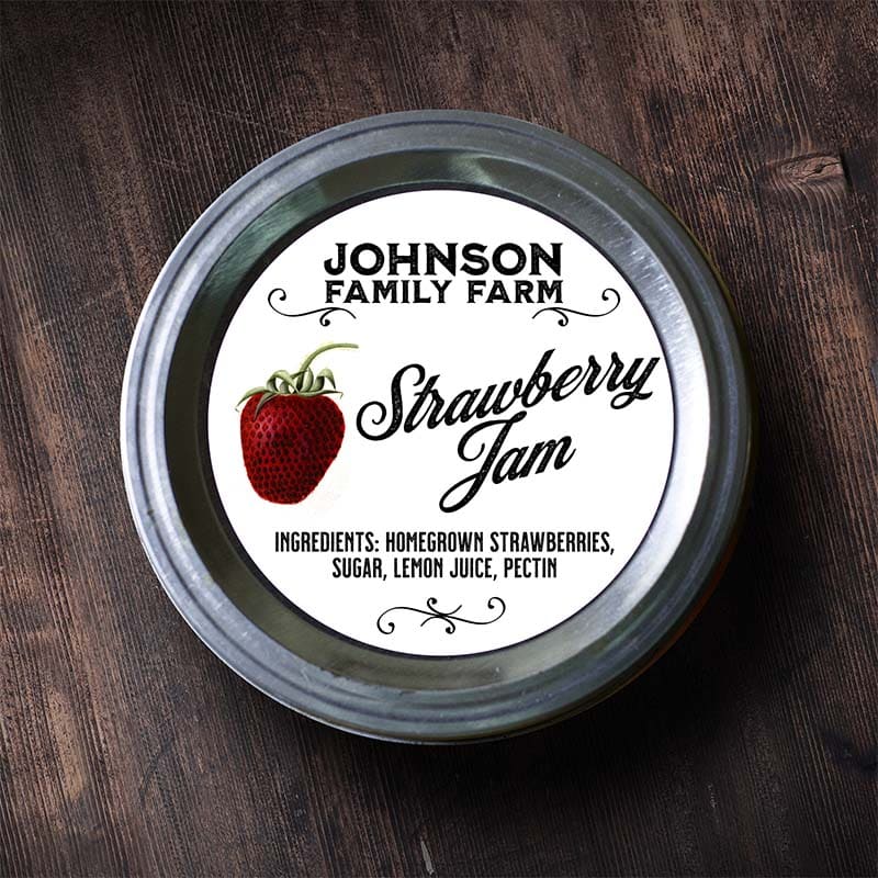 Customized Label – Strawberry Jelly, Jam, Preserves Canning Label