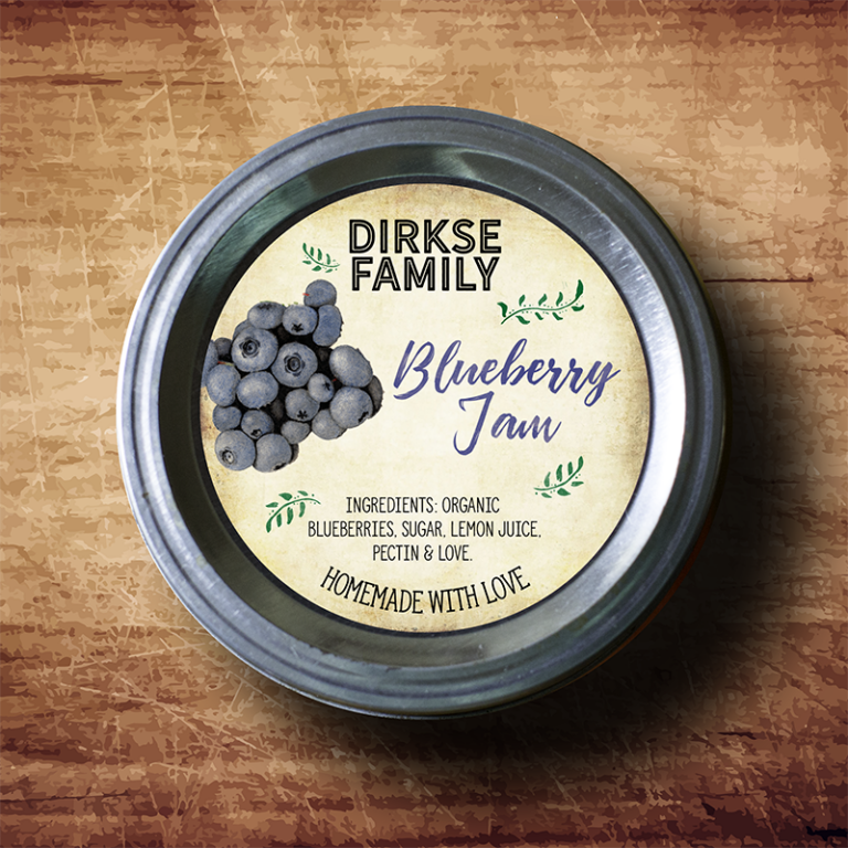 Custom Blueberry Jam Labels