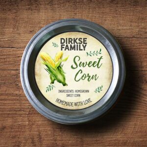 Customizable Corn Canning Labels