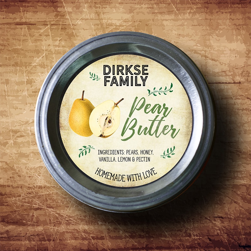 Pear Canning Labels – Customizable