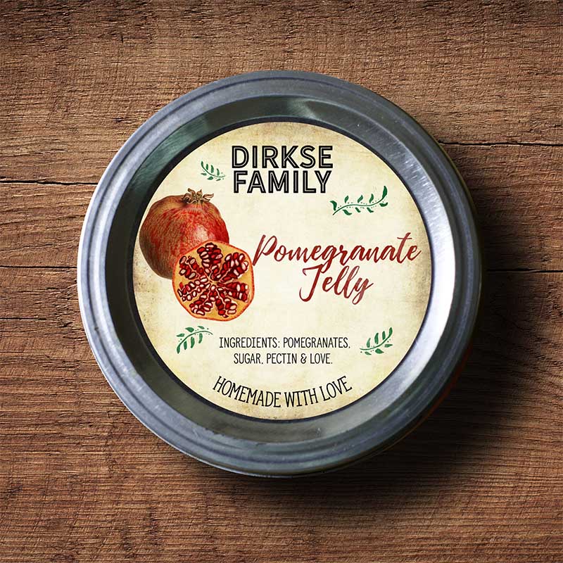 Personalized Pomegranate Canning Labels