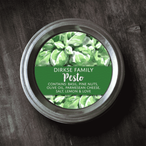 Freezer-Safe Labels – Homemade Pesto –  Watercolor Style