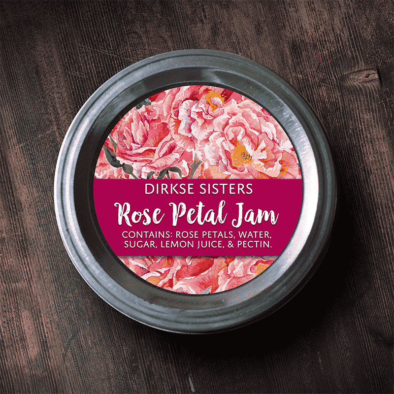 Rose Petal Jam Label. - Watercolor Style