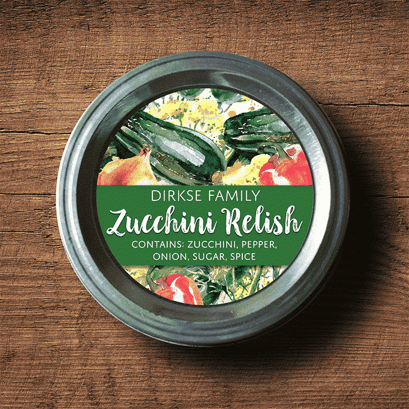 Zucchini Canning Labels – Watercolor