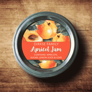 Customized Apricot Canning Labels – Watercolor Style