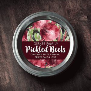Customized Label – Pickled Beets, Watercolor Style Canning Label