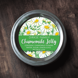 Customized Chamomile Mason Jar Labels – Watercolor Style