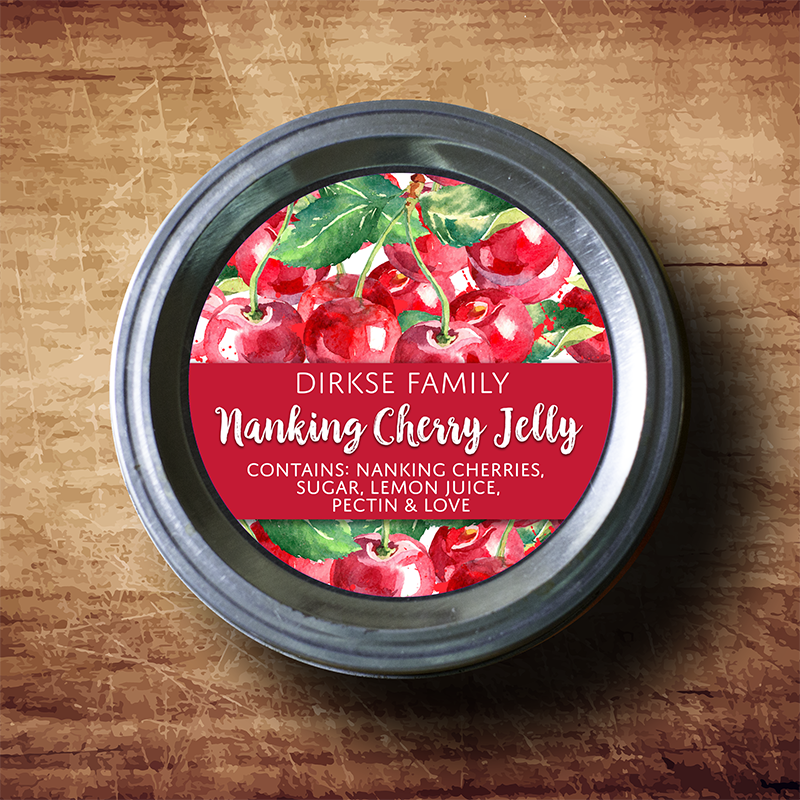 Cherry Mason Jar Labels – Watercolor