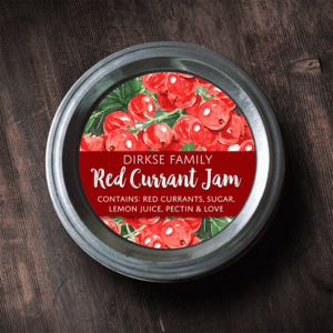 Customized Red Currant Jelly Canning Labels Watercolor Style