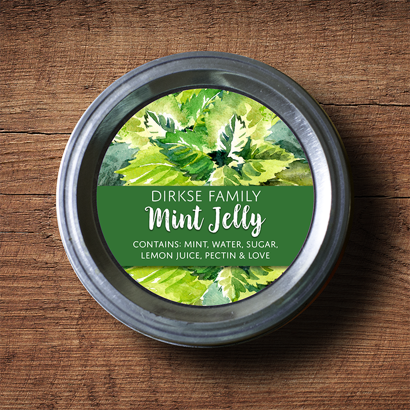 Customized Mint Jelly Label – Watercolor Canning Label