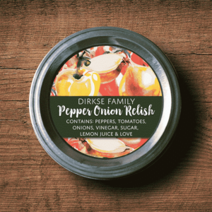 Customized Label for Pepper Onion Relish – Watercolor Style Canning Jar Label