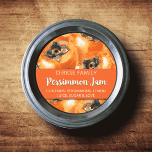 Customized Persimmons Canning Label – Watercolor Style