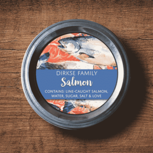 Customized Salmon Label – Watercolor Style Freezer Safe Label – Canned Salmon Labels