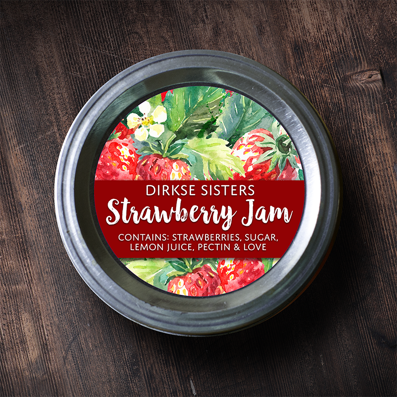 Customizable Strawberry Canning Labels – Watercolor