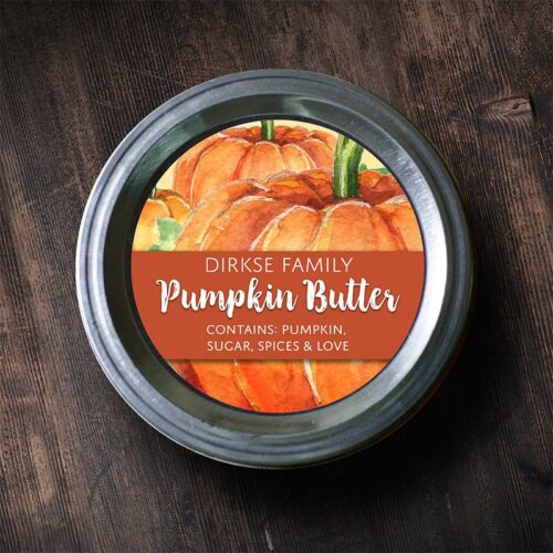 Customizable Pumpkin Canning Labels