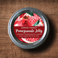 Customized Pomegranate Canning Label - Watercolor Style
