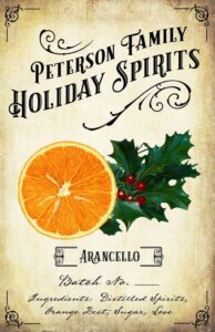 Holiday Arancello Label - Orange Liqueur