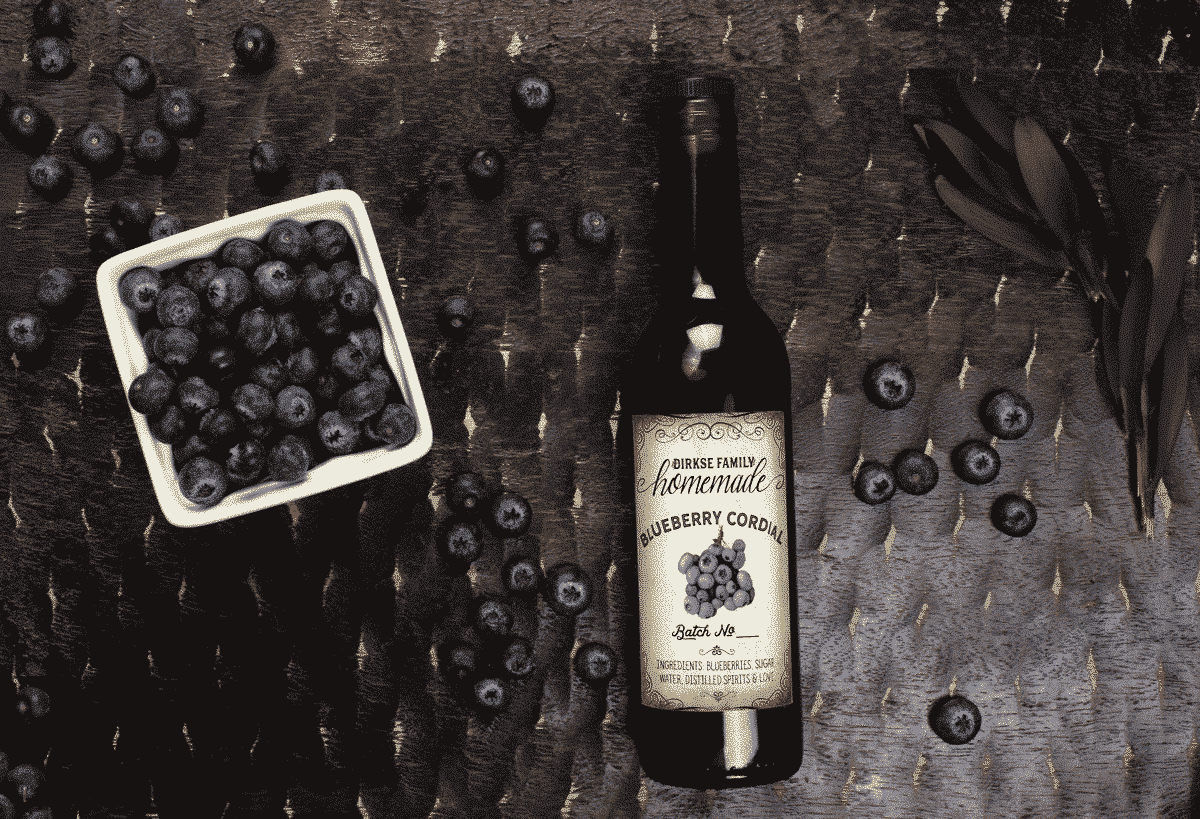 Blueberry Liqueur Label – Vintage Background