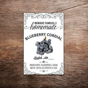 Blueberry Liqueur Label – White Background