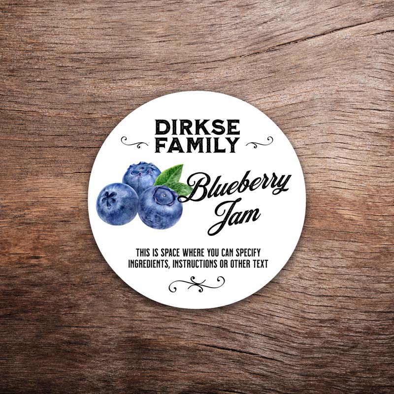 Customizable Blueberry Label – Classic White Design