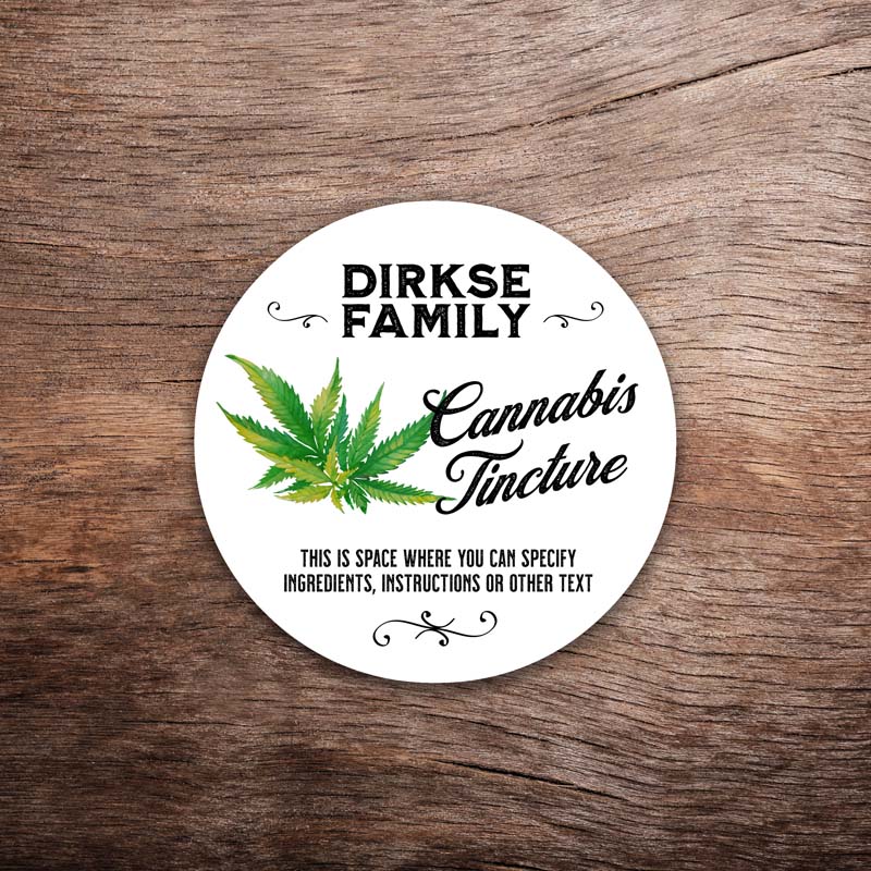 Customizable Cannabis Label – Classic White Design