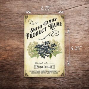 Custom Elderberry Wine or Syrup Label